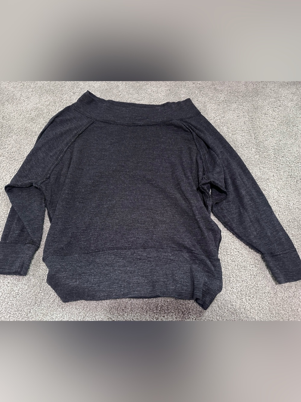 We The Free Charcoal Cowl Neck Lightweight Sweater